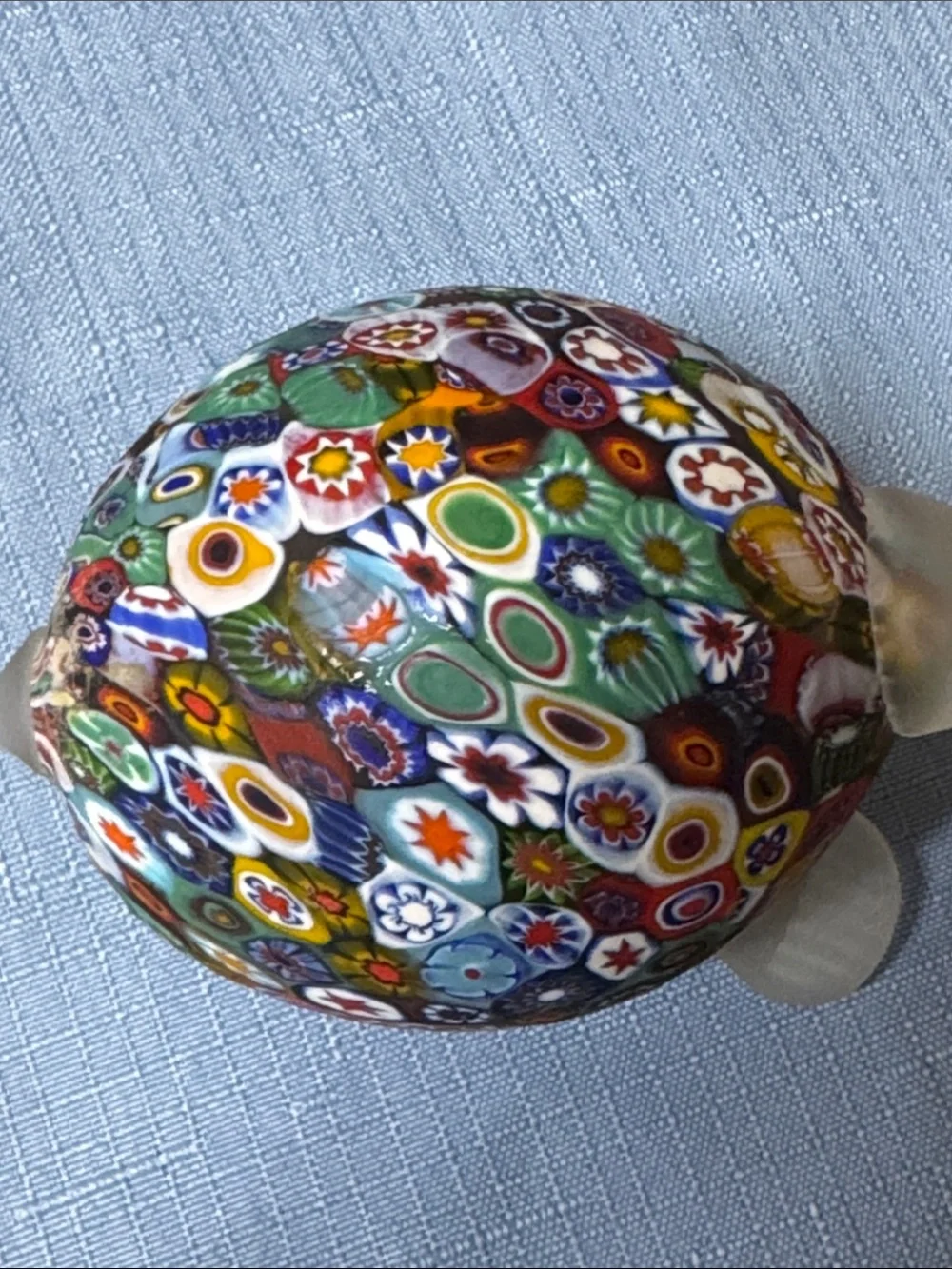 Millefiori Glass Turtle Figurine Murano 4.75” long